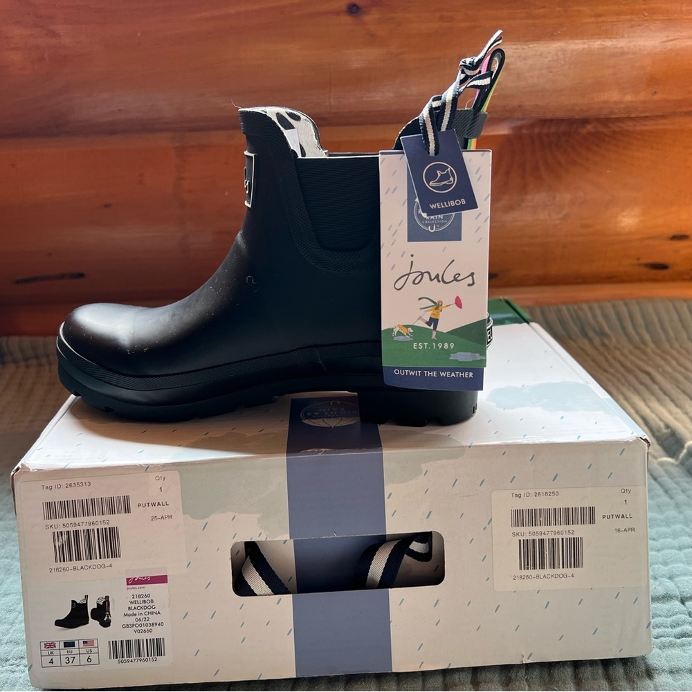 NWT Joules Wellibob Ankle Rain Boots Women’s Sz 6